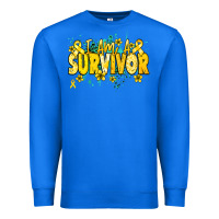 True Royal I am a survivor yellow ribbon Premium Sweatshirt - NancyCooperArtShop