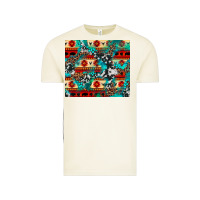 Vintage Arctic aztec leopard cowhide turquoise Vintage Tee - BarkalooDesign