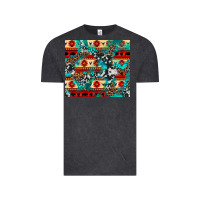 Vintage Black aztec leopard cowhide turquoise Vintage Tee - BarkalooDesign