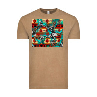 Vintage Coffee aztec leopard cowhide turquoise Vintage Tee - BarkalooDesign
