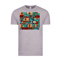 Vintage Zinc aztec leopard cowhide turquoise Vintage Tee - BarkalooDesign