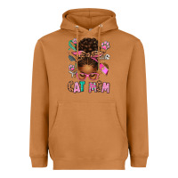Meerkat Afro Messy Bun Cat Mom Heavyweight Hoodie - texasbilliewilder