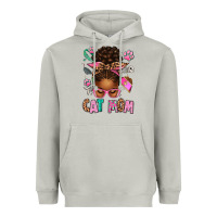 Moon Dust Afro Messy Bun Cat Mom Heavyweight Hoodie - texasbilliewilder