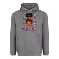 Storm Afro Messy Bun Cat Mom Heavyweight Hoodie - texasbilliewilder