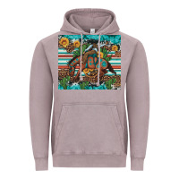 Vintage Zinc bucking bronco cowboy rodeo cactus and sunflowers Vintage Hoodie - Artiststas