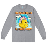 Heather Grey duck around and find out Long Sleeve Tee - MaliasSmallBusiness