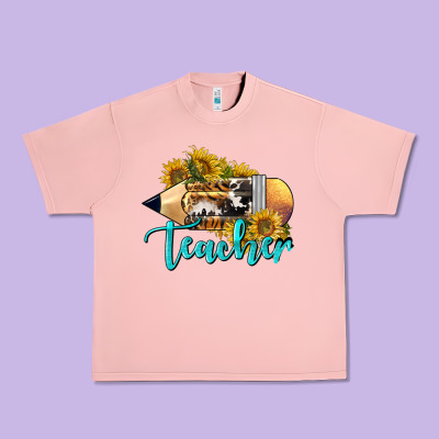 Western Teacher Pencil Urban Heavy Tee Designed By Lillyallendesigns