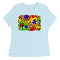 Baby Blue autism background Ladies Tee - Zillion Design Studio