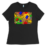 Black autism background Ladies Tee - Zillion Design Studio