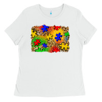 White autism background Ladies Tee - Zillion Design Studio
