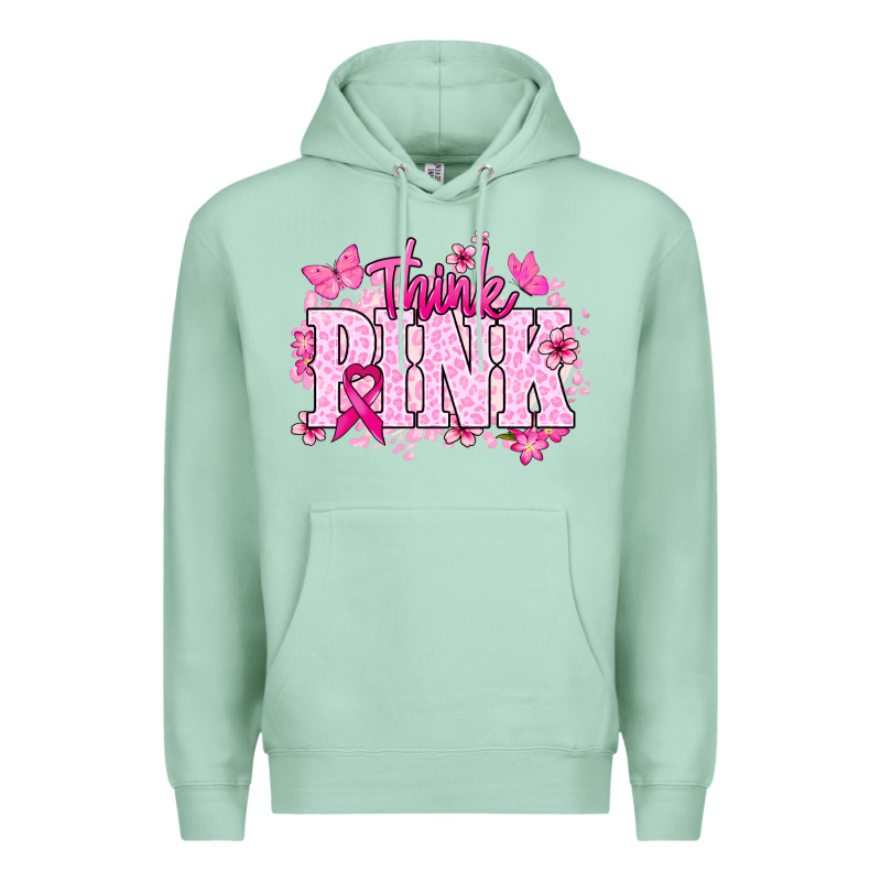 Think Pink Cancer Awareness Premium Hoodie by HowdyJamesFarm | Teevron