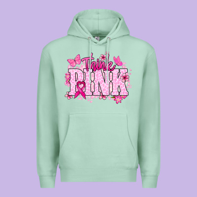 Think Pink Cancer Awareness Premium Hoodie Designed By Howdyjamesfarm