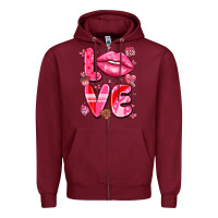 Love With Lips Zipper Hoodie | Teevron