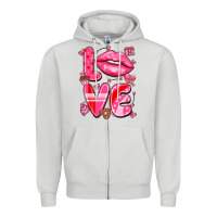 Dove Grey love with lips Zipper Hoodie - LillyAllenDesigns