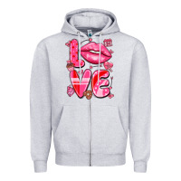 Heather Grey love with lips Zipper Hoodie - LillyAllenDesigns