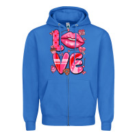 True Royal love with lips Zipper Hoodie - LillyAllenDesigns