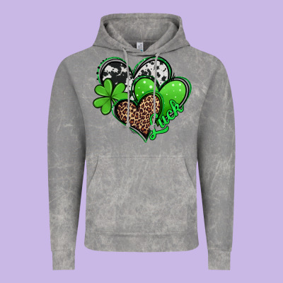 St Patricks Day Hearts Vintage Hoodie Designed By Jasminsmagicworld