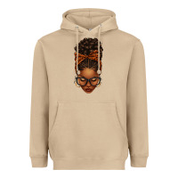 Mushroom afro messy bun orange leopard bow Heavyweight Hoodie - texasbilliewilder
