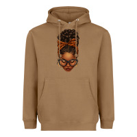 Toasted Coconut afro messy bun orange leopard bow Heavyweight Hoodie - texasbilliewilder