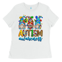 White autism awareness gnomes Ladies Tee - Zillion Design Studio