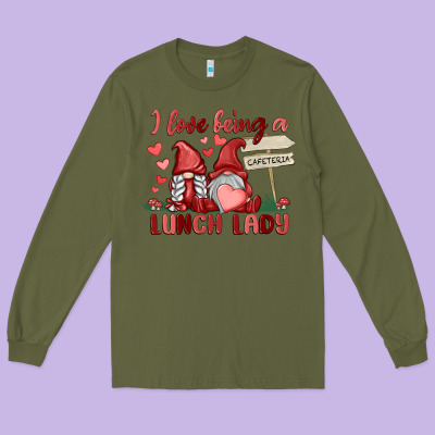 I Love Being A Lunch Lady Long Sleeve Tee Designed By Maliassmallbusiness