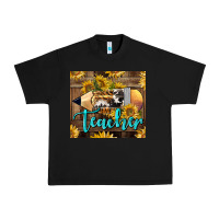 Black Western Teacher Pencil With Sunflowers Urban Heavy Tee - LillyAllenDesigns