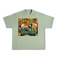 Oil Green Western Teacher Pencil With Sunflowers Urban Heavy Tee - LillyAllenDesigns