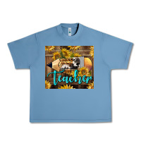 Pebble Blue Western Teacher Pencil With Sunflowers Urban Heavy Tee - LillyAllenDesigns