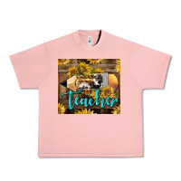 Salmon Western Teacher Pencil With Sunflowers Urban Heavy Tee - LillyAllenDesigns