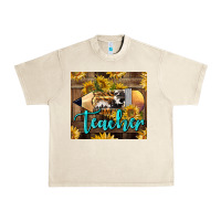 Sandshell Western Teacher Pencil With Sunflowers Urban Heavy Tee - LillyAllenDesigns