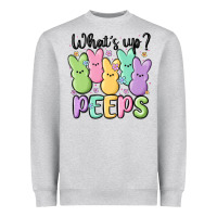 Heather Grey what's up peeps Heavyweight Sweatshirt - MaliasSmallBusiness