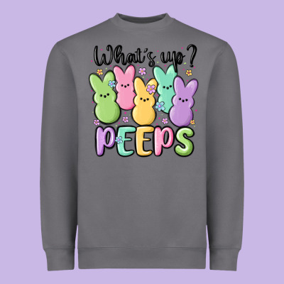 What's Up Peeps Heavyweight Sweatshirt Designed By Maliassmallbusiness