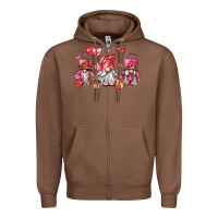 Chestnut valentine's day gnomes Zipper Hoodie - LillyAllenDesigns