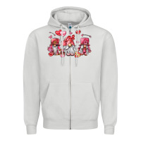 Dove Grey valentine's day gnomes Zipper Hoodie - LillyAllenDesigns