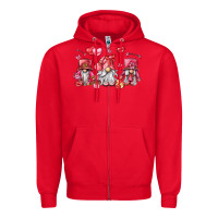 Red valentine's day gnomes Zipper Hoodie - LillyAllenDesigns