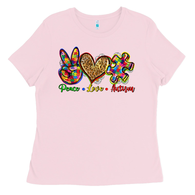Peace Love Autism Ladies Tee by Zillion Design Studio | Teevron