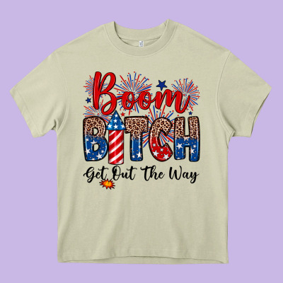 Boom Bitch Get Out The Way Heavy Core Tee Designed By Neo Western