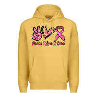 Antique Gold Peace love cure Cancer Awareness Premium Hoodie - HowdyJamesFarm