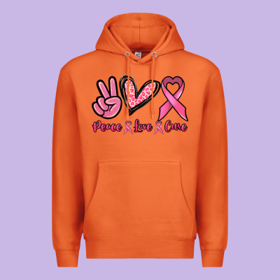 Peace Love Cure Cancer Awareness Premium Hoodie Designed By Howdyjamesfarm