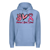 Colony Blue Peace love cure Cancer Awareness Premium Hoodie - HowdyJamesFarm