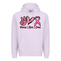 Lilac Peace love cure Cancer Awareness Premium Hoodie - HowdyJamesFarm