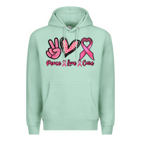 Seafoam Peace love cure Cancer Awareness Premium Hoodie - HowdyJamesFarm