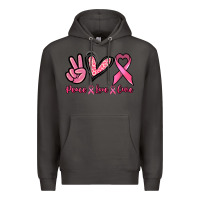 Smoke Peace love cure Cancer Awareness Premium Hoodie - HowdyJamesFarm