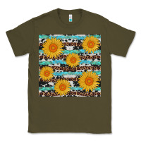 Army Green sunflower western seamless revize Classic Tee - AdoDesignShop