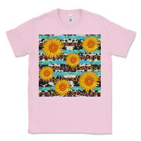 Bubblegum Pink sunflower western seamless revize Classic Tee - AdoDesignShop