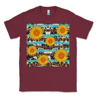 Burgundy sunflower western seamless revize Classic Tee - AdoDesignShop