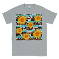 Heather Grey sunflower western seamless revize Classic Tee - AdoDesignShop