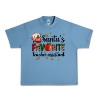 Pebble Blue santa's favorite teacher assistant Urban Heavy Tee - AdoDesignShop