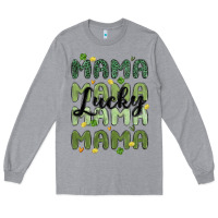 Heather Grey lucky mama Long Sleeve Tee - MaliasSmallBusiness