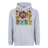 Heather Grey Dog Nana with Paw Heavyweight Hoodie - texasbilliewilder